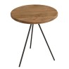 DANDY - Table basse ronde 70x70cm bois Pin recyclé et pieds métal noir