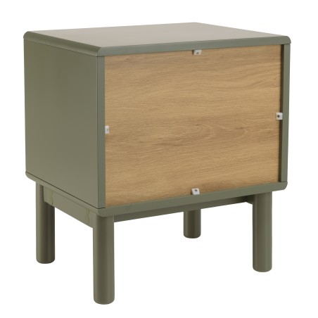 Chevet vert 1 tiroir et 1 niche en bois naturel ETHAN