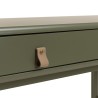 ETHAN - Green desk with 2 drawers and 1 niche in natural wood