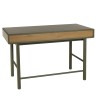 ETHAN - Green desk with 2 drawers and 1 niche in natural wood