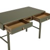 Bureau vert 2 tiroirs et 1 niche en bois naturel  - ETHAN