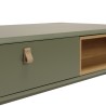 Table basse verte 2 tiroirs et 2 niches en bois naturel - ETHAN