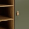Buffet vert 1 porte 3 tiroirs 3 niches bois naturel - ETHAN