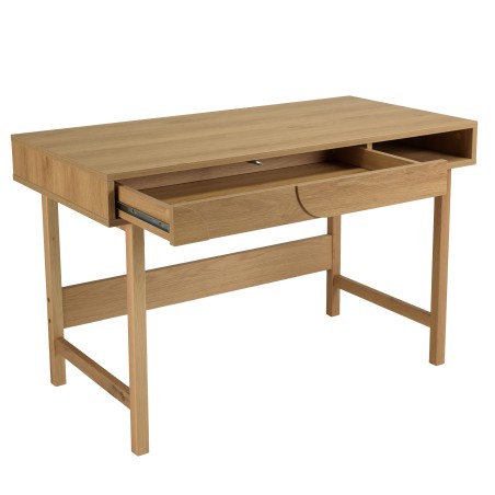 Bureau couleur naturelle 1 tiroir décor motif arrondi 1 niche - ETHAN