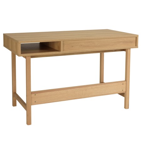 Bureau couleur naturelle 1 tiroir décor motif arrondi 1 niche - ETHAN