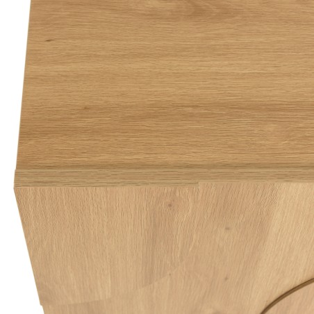 Meuble TV couleur naturelle 4 portes décor motif arrondi - ETHAN