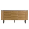 Natural-coloured rounded sideboard with 3 doors - ETHAN