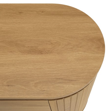 Natural-coloured rounded sideboard with 3 doors - ETHAN