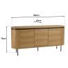 Natural-coloured rounded sideboard with 3 doors - ETHAN