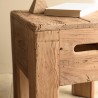 Tabouret carré 35x35cm bois Pin recyclé SANDY
