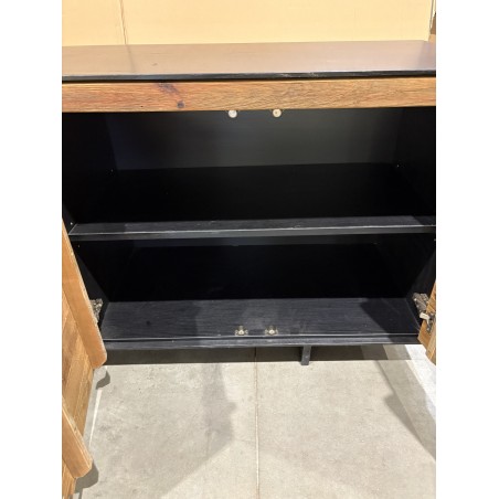 SECOND HAND - Sideboard with 4 doors in natural and black recycled pine