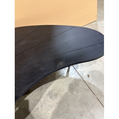 JAMES - Ovoid Coffee Table with Textured Black Matt Top