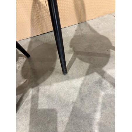 SECONDE MAIN - Lot de 2 chaises assise tissu noir dossier arrondi effet cannage