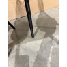SECONDE MAIN - Lot de 2 chaises assise tissu noir dossier arrondi effet cannage