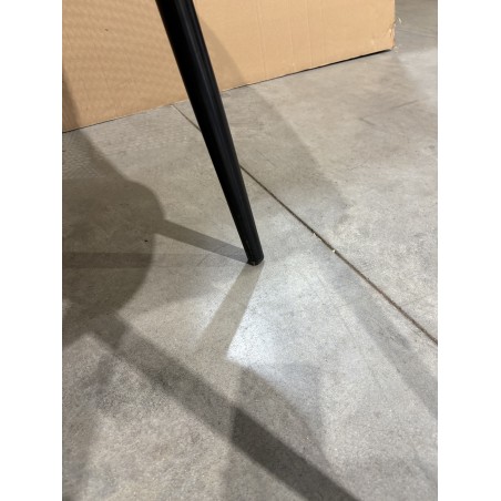 LEA Set of 2 Chairs - Black Fabric Seat and Cane-Effect Backrest