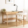 Bureau couleur naturelle 1 tiroir décor motif arrondi 1 niche - ETHAN