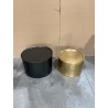 JOHAN - Set of 2 Round Side Tables in Anthracite Grey and Gold Metal