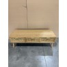 SECONDE MAIN - Meuble TV couleur naturelle 3 tiroirs bois cannage
