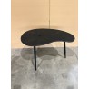 SECONDE MAIN - Table d’appoint ovoïde plateau texturé noir mat pieds fer noir