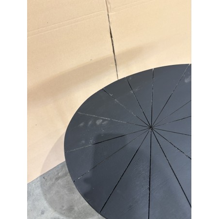 SECONDE MAIN - Table d’appoint ovoïde plateau texturé noir mat pieds fer noir