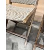 SECOND HAND - Set of 2 folding garden chairs in acacia wood and synthetic rattan