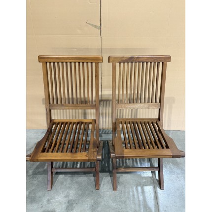 SECONDE MAIN - Lot de 2 chaises en teck huilé