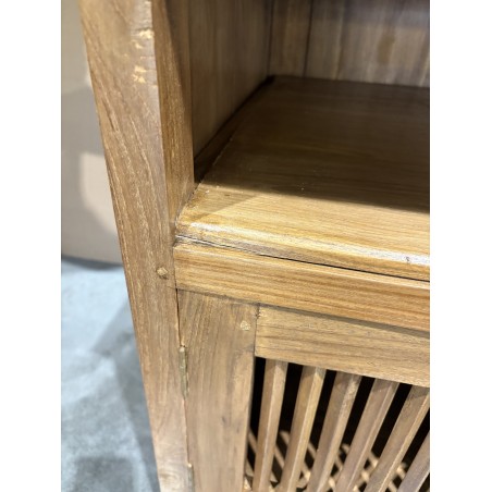 API Brown 2-door Teak Wood TV Stand | Louvered Doors