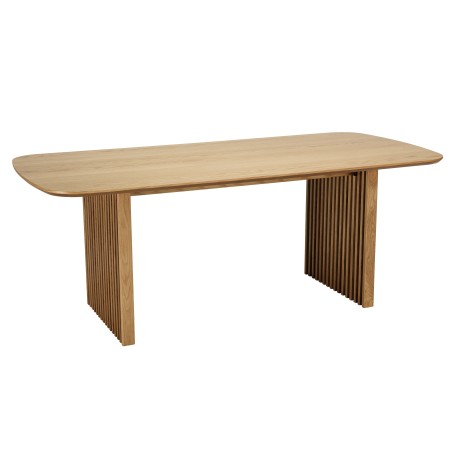Rectangular dining table L200 with decorative finish and natural oak - SYA