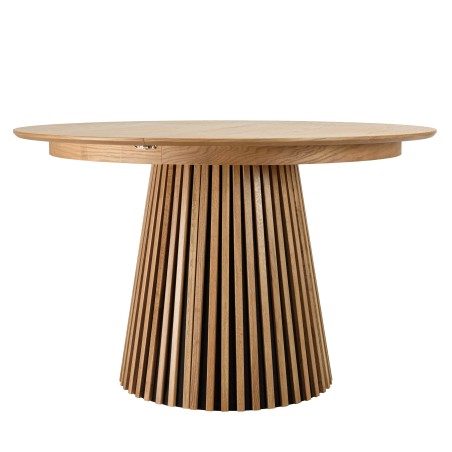 Extendable round dining table L120/160/200, decorative finish and natural oak - SYA