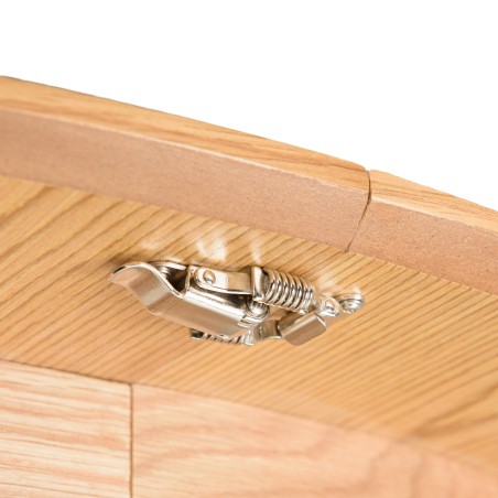 Table à manger ronde extensible L120/160/200 décor et chêne naturel - SYA