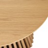 Round coffee table D80 with decorative finish and natural oak base with striated pattern - SYA