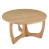Round coffee table D80 with decorative finish and natural oak openwork base - SYA