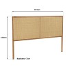 Headboard in natural rattan and solid oak for 140/160 cm beds - SYA