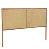Headboard in natural rattan and solid oak for 140/160 cm beds - SYA