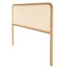 Headboard with rounded edges, natural rattan and solid oak, 140/160 cm