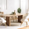 Rectangular dining table L200 with decorative finish and natural oak - SYA