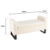 Ecru bouclé fabric bench with storage and black metal legs - LEOPOLD