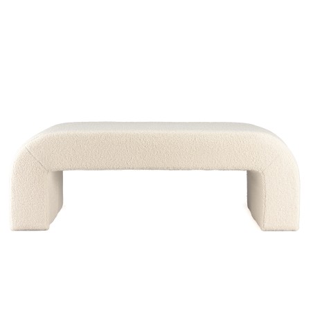 Ecru bouclé fabric bench - LEOPOLD