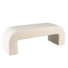 Ecru bouclé fabric bench - LEOPOLD