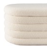 Ecru bouclé fabric bench with storage - LEOPOLD
