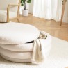 L-shaped pouffe in ecru bouclé fabric with storage - LEOPOLD