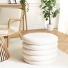 M pouffe in ecru bouclé fabric with storage - LEOPOLD