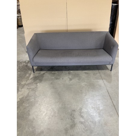 SECOND HAND - Canapé NEW YORK 3 places tissu gris anthracite pieds métal noir