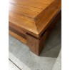 SECOND HAND - Square brown coffee table with shelf, 90x90cm, Mindi wood
