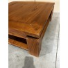 SECONDE MAIN - Table basse carrée marron sous plateau 90x90cm bois Mindi