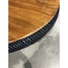 SECOND HAND - Round coffee table 100x100cm in black rattan with removable top
