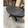 SECONDE MAIN - Table à manger 220x110cm plateau noir effet pierre