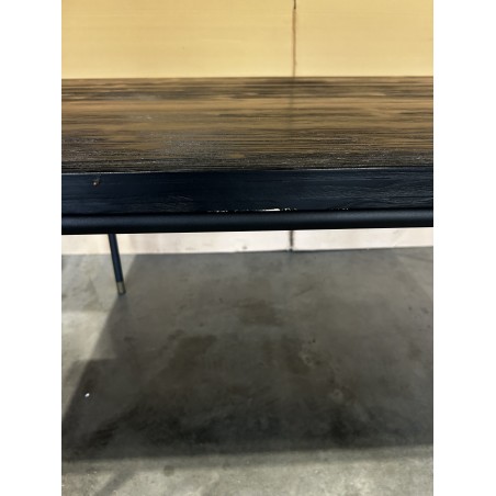 SECOND HAND - Black rectangular dining table 200x100cm for 6 people in aged pine