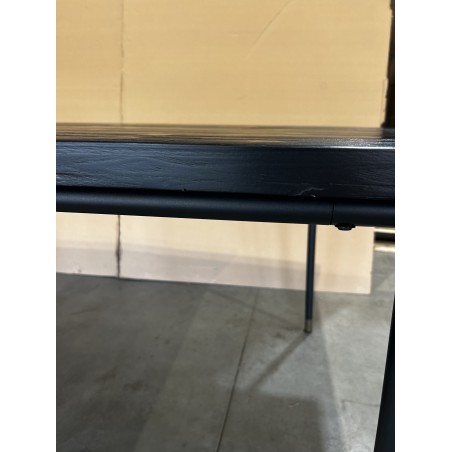 SECOND HAND - Black rectangular dining table 200x100cm for 6 people in aged pine