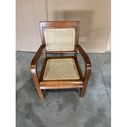 SECOND HAND - Light brown Mindi armchair with cane seat